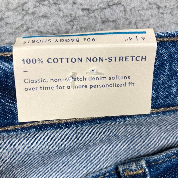 Universal Thread Denim Shorts Women 6 Blue Mid Rise 90s Baggy Raw Hem Button Fly - Picture 11 of 14